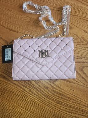 Badgley Mischka Blush Quilted Chain Crossbody